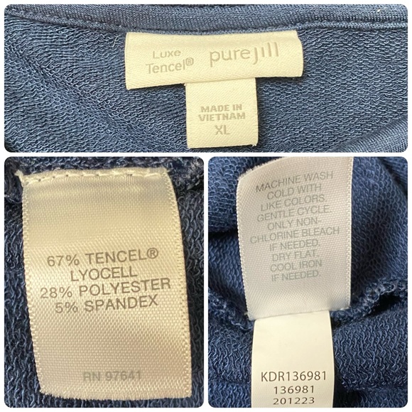 NWOT Purejill Luxe Tencel Cowl Neck Jersey Dress Blue Long Sleeve Pockets XL - Picture 17 of 17